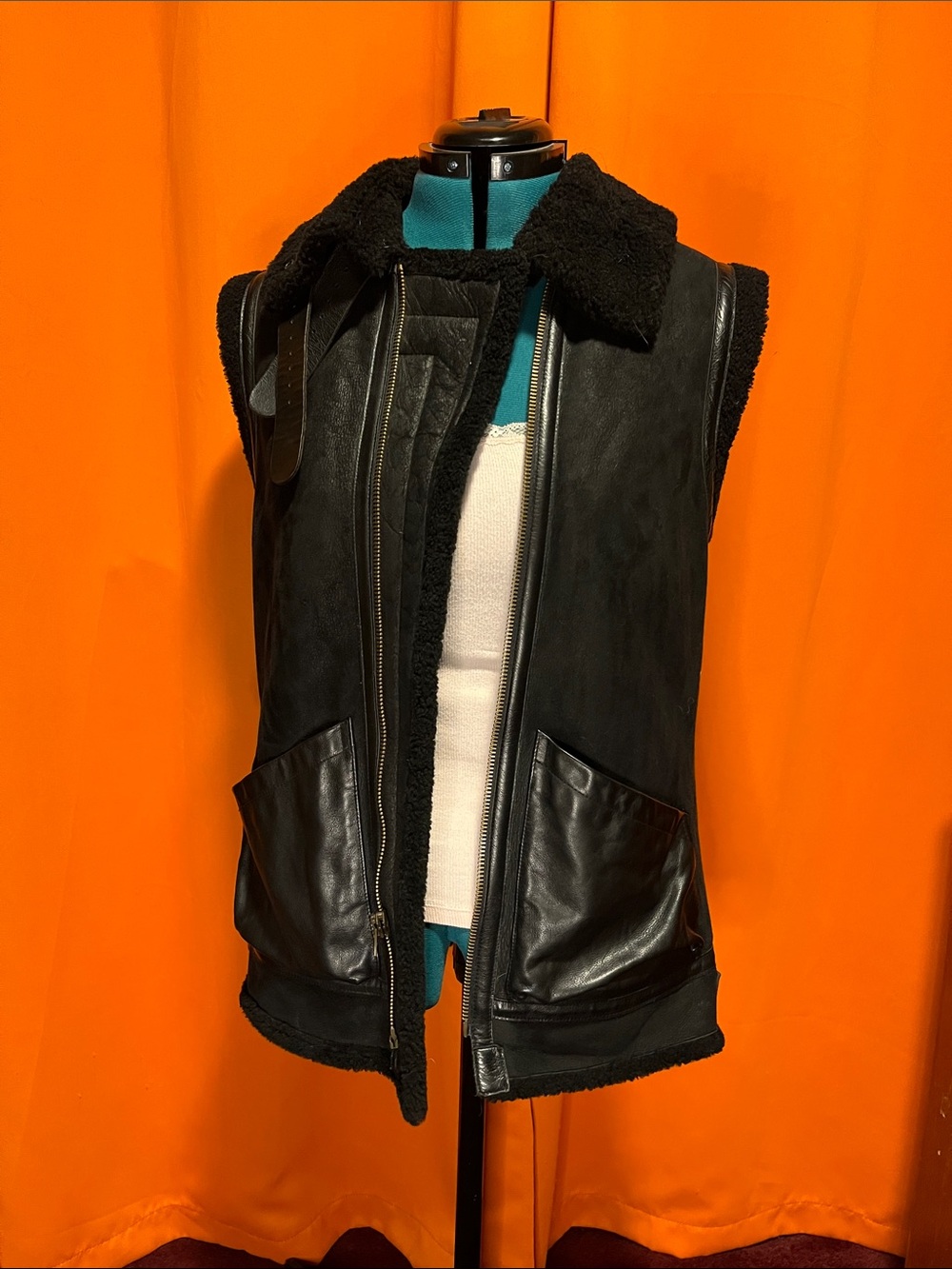 Polo Ralph Lauren lamb sterling leather vest size M